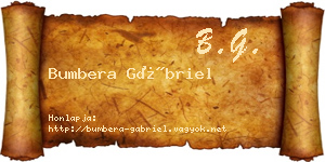 Bumbera Gábriel névjegykártya